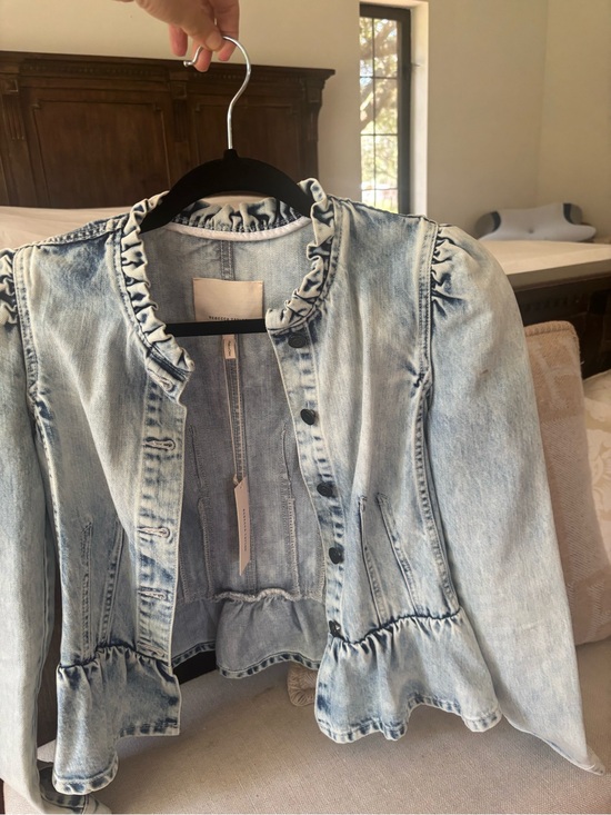 Rebecca Taylor Jackets & Blazers - Rebecca Taylor Light Blue Ruffle Denim Jacket